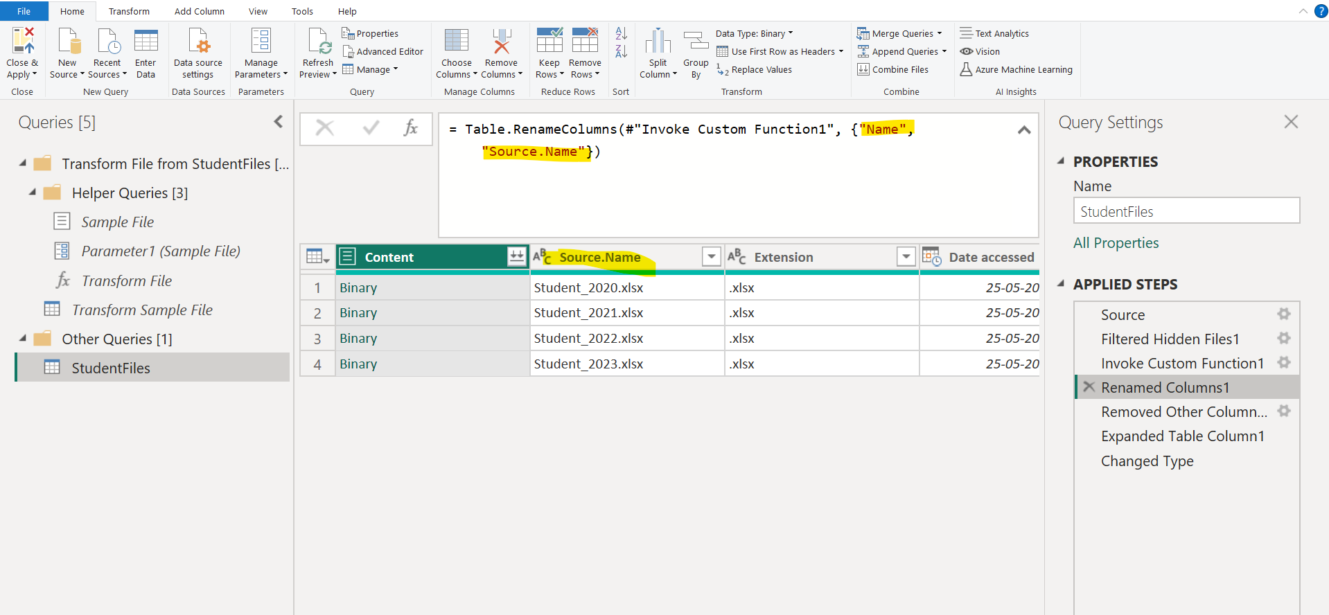 Folder connector in Power BI