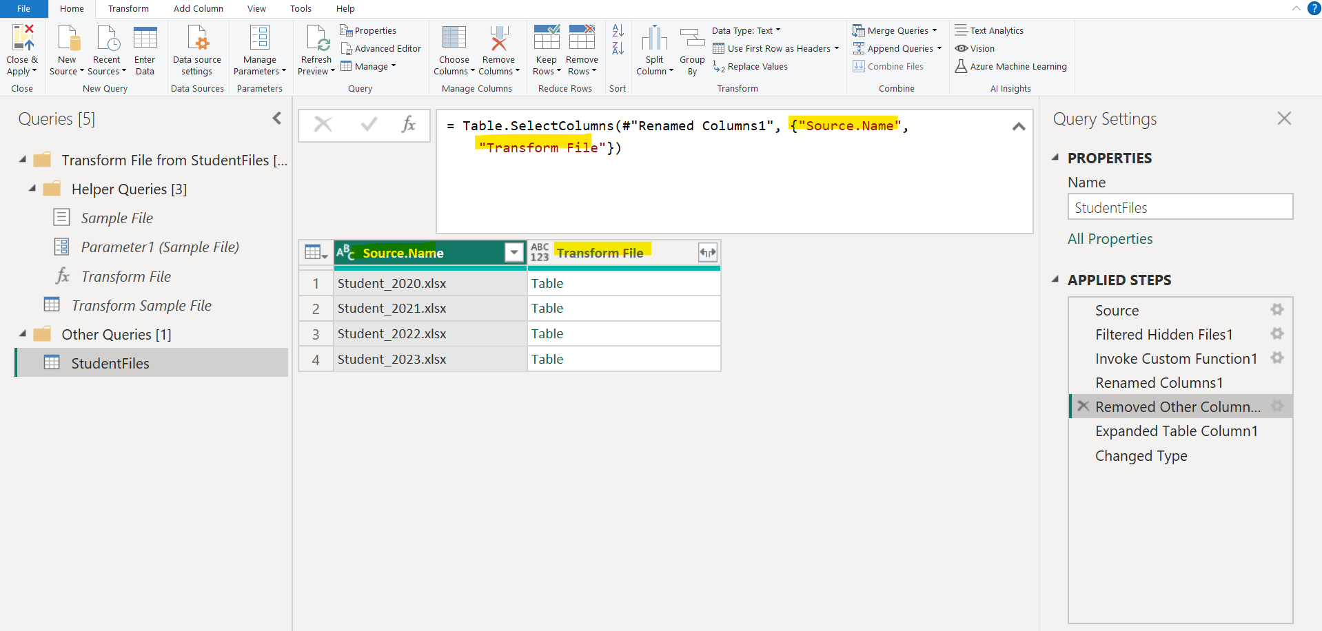 Folder connector in Power BI