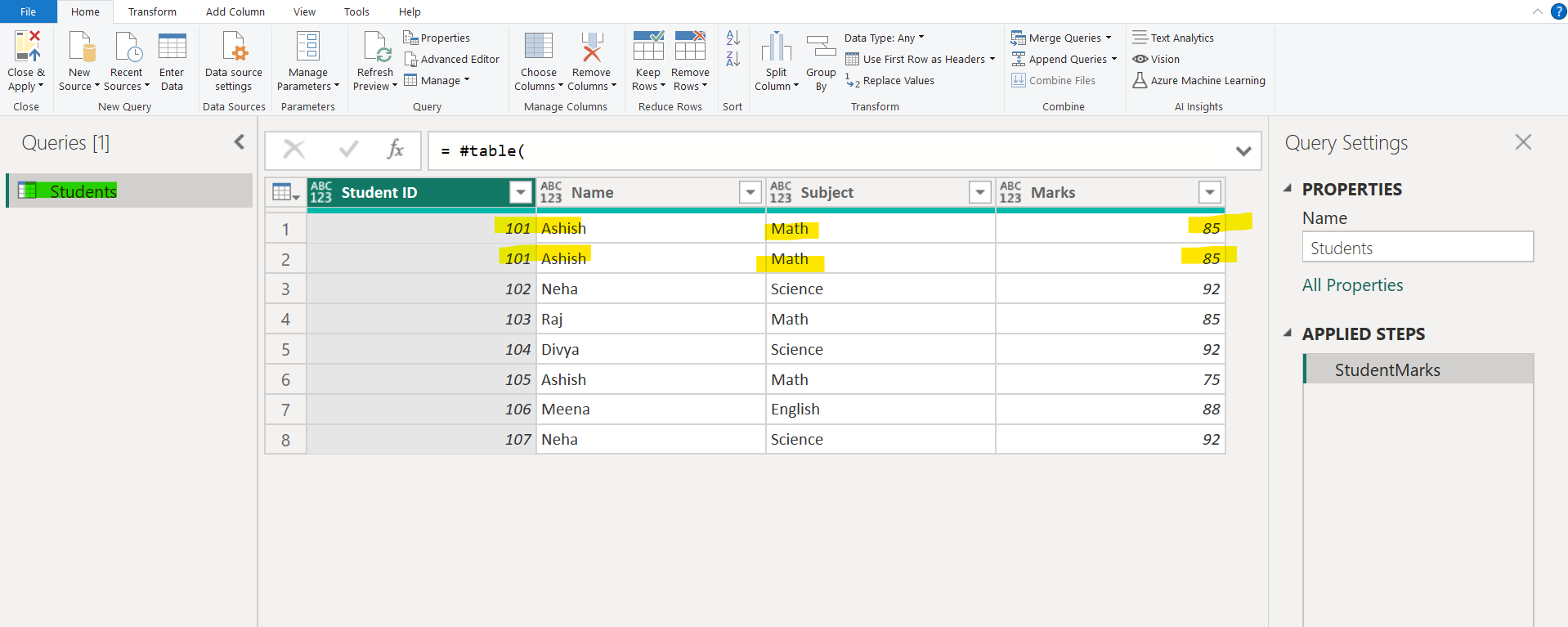 Keep and Remove Duplicates in Power Query Editor