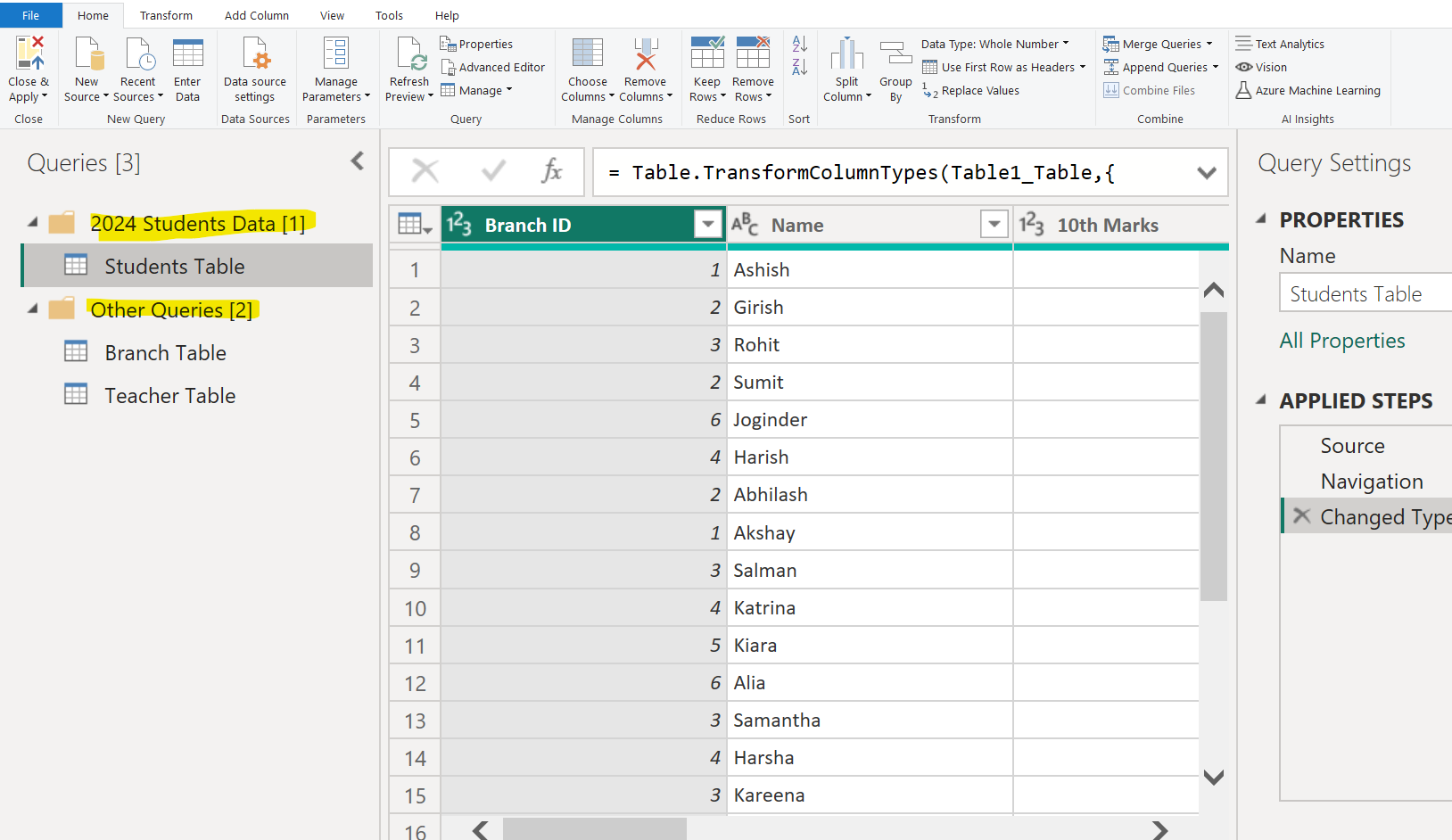Organize Queries into Groups in Power Query Editor