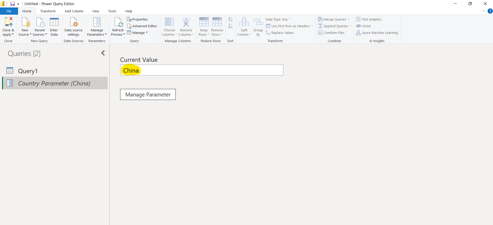 Creating and Managing Parameters in Power Query Editor