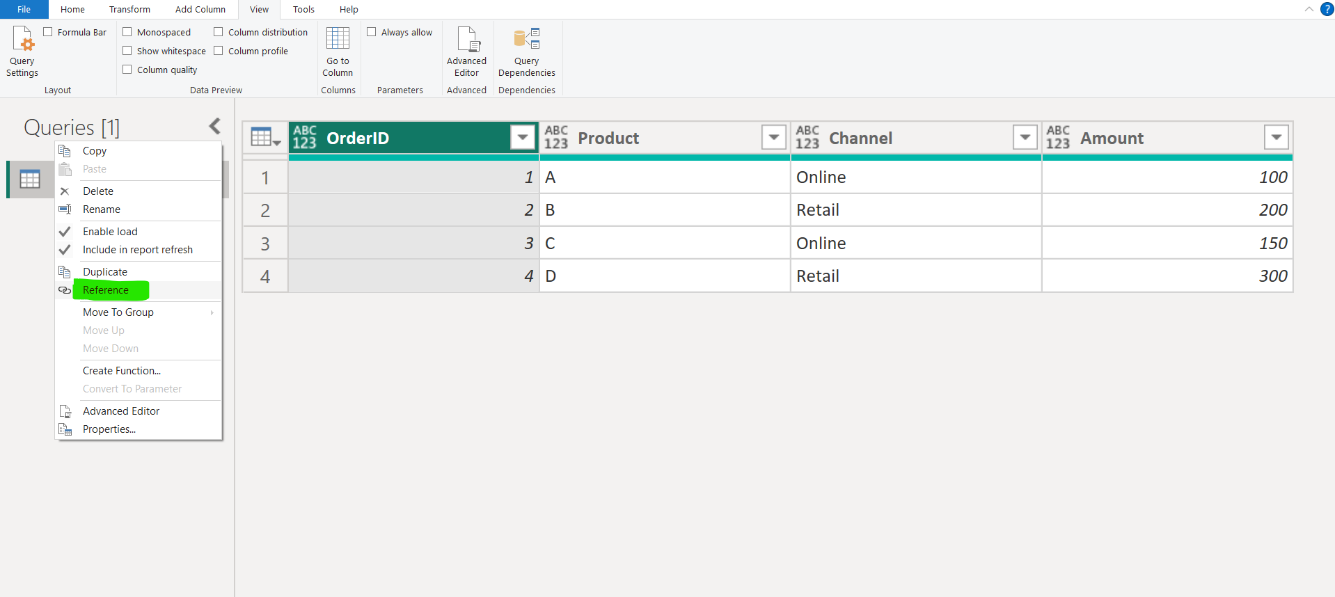 Reference a table in Power Query Editor Reference a table in Power Query Editor