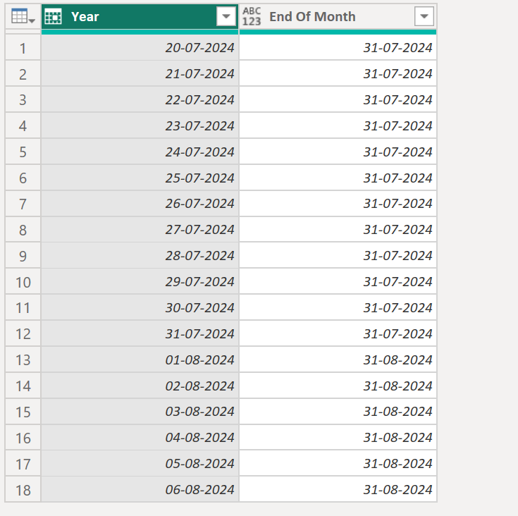 Date.EndOfMonth function in Power Query Date.EndOfMonth function in Power Query