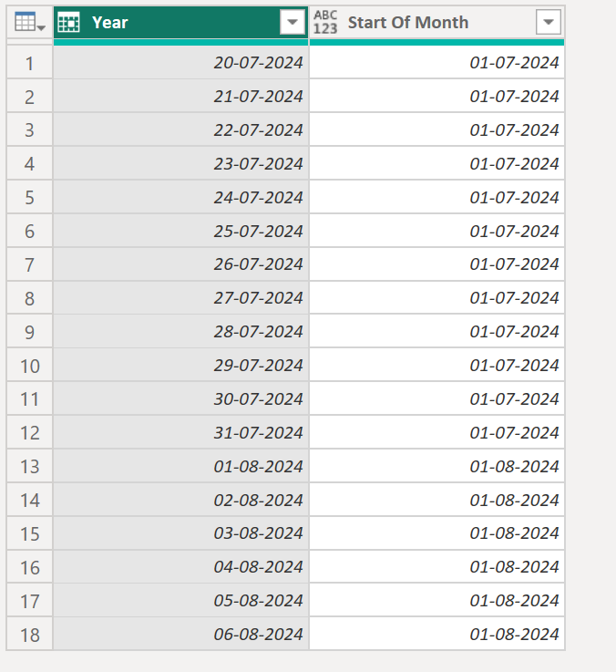 Date.StartOfMonth function in Power Query Date.StartOfMonth function in Power Query