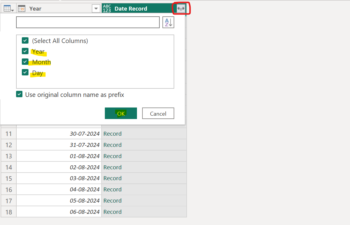 Date.ToRecord function in Power Query Date.ToRecord function in Power Query