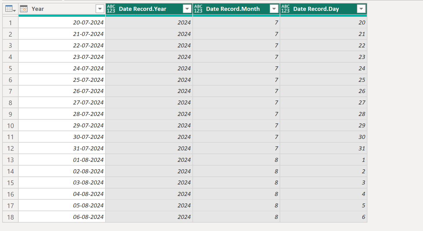 Date.ToRecord function in Power Query Date.ToRecord function in Power Query