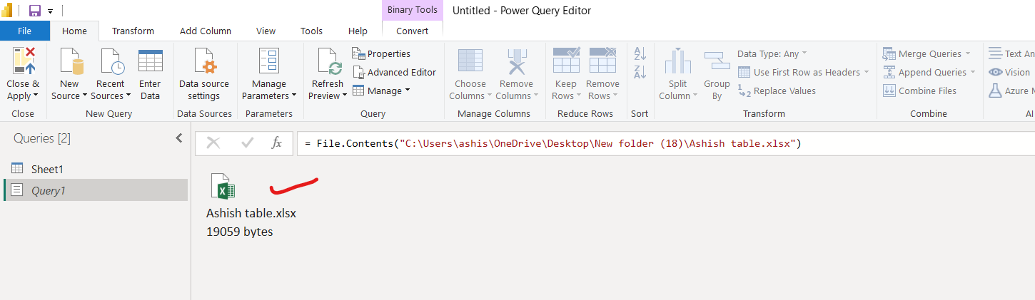 File.Contents function in Power Query