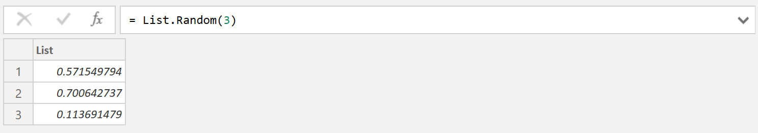 List.Random function in Power Query List.Random function in Power Query