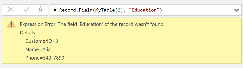 Record.Field function in Power Query Record.Field function in Power Query