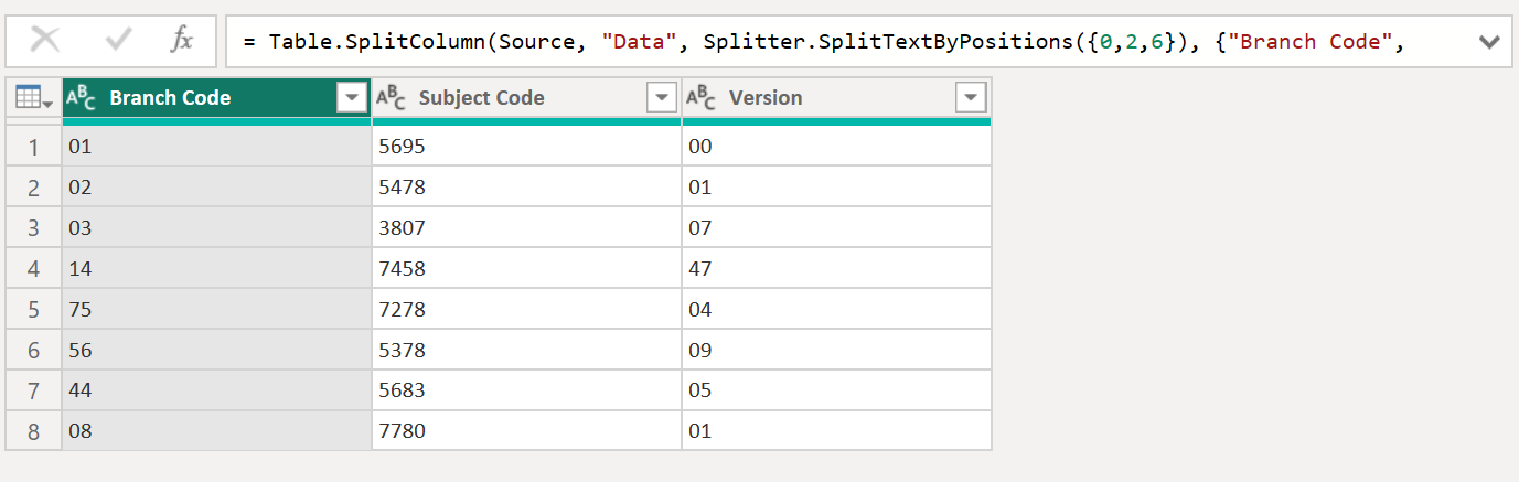 Splitter.SplitTextByPositions Function in Power Query