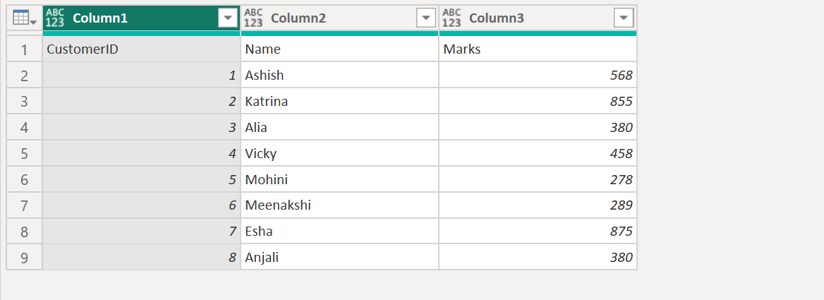 Table.DemoteHeaders function in Power Query Table.DemoteHeaders function in Power Query