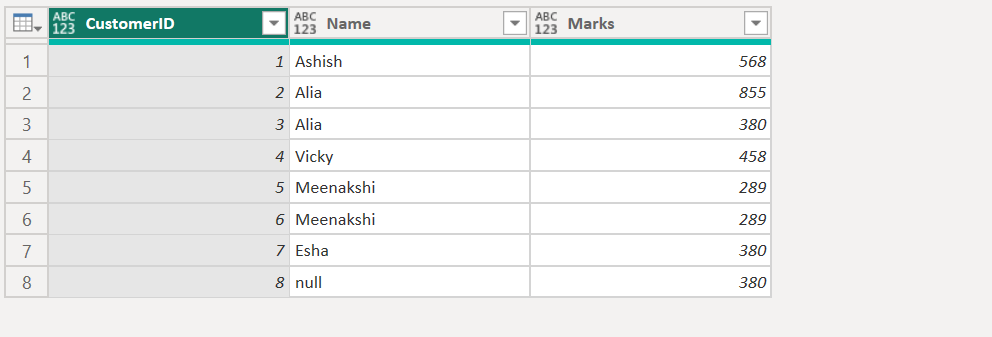 Table.FillUp function in Power Query Table.FillUp function in Power Query