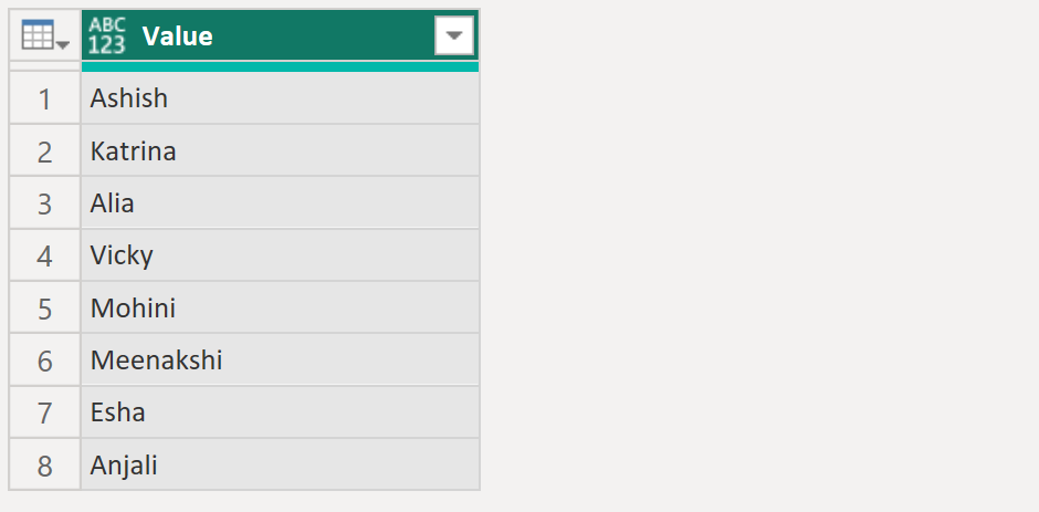 Table.FromValue function in Power Query Table.FromValue in Power Query
