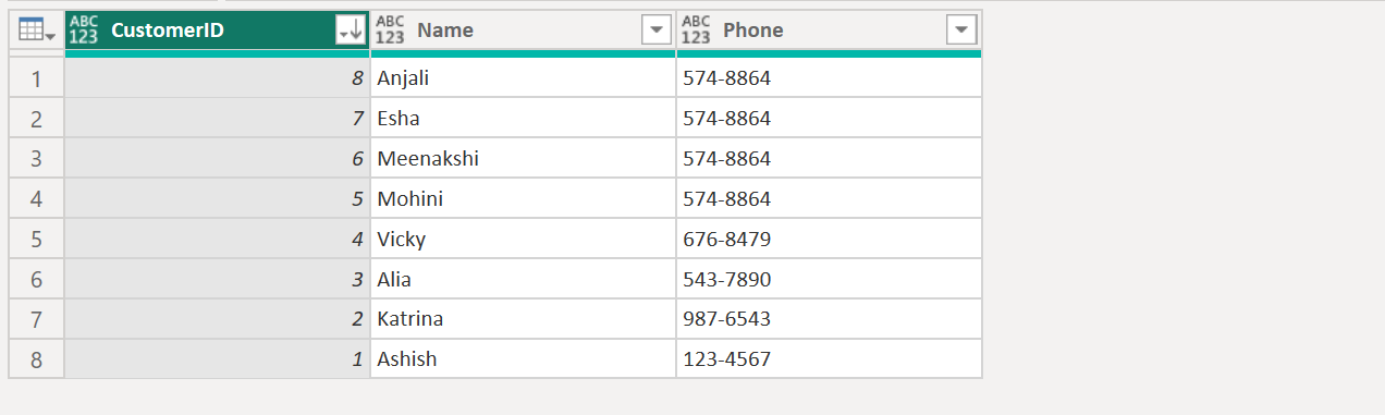 Table.Sort function in Power Query Table.Sort function in Power Query