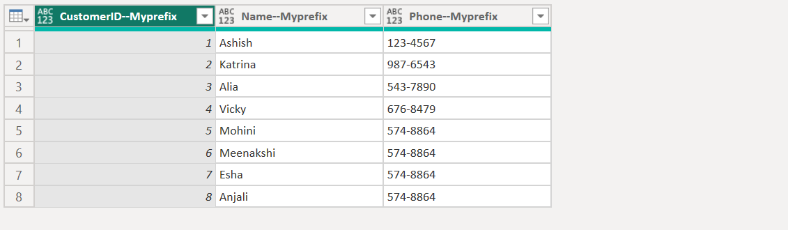Table.TransformColumnNames function in Power Query Table.TransformColumnNames function in Power Query