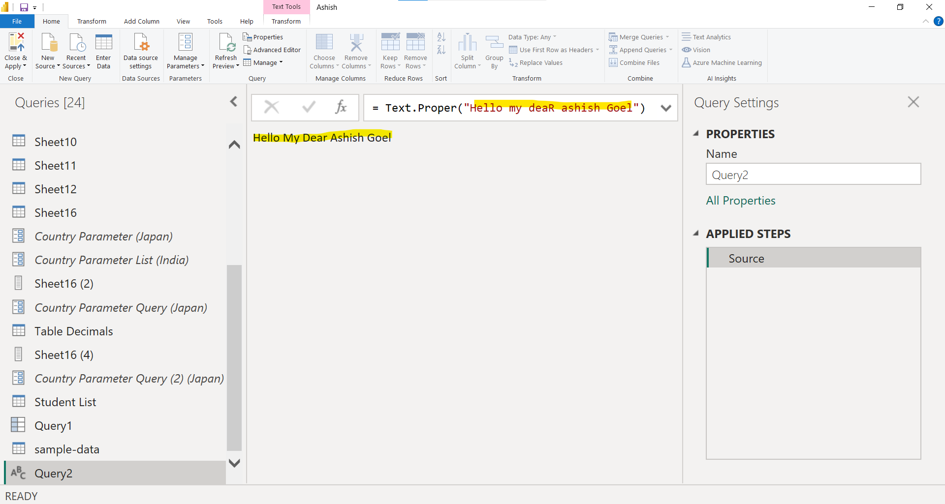 Text.Proper function in Power Query Text.Proper function in Power Query
