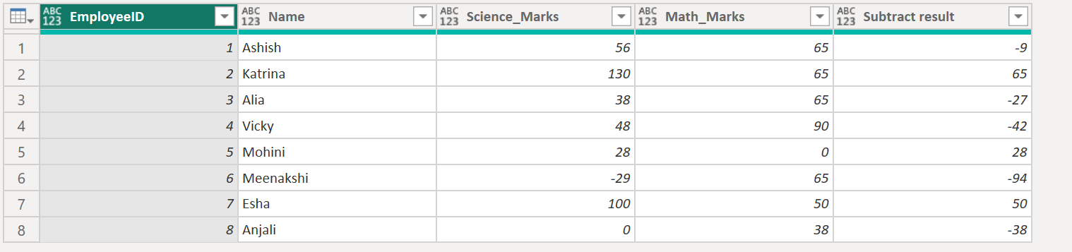 Value.Subtract function in Power Query