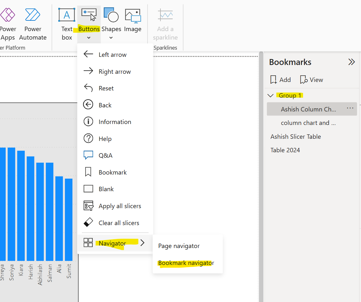 Bookmark Navigator in Power BI