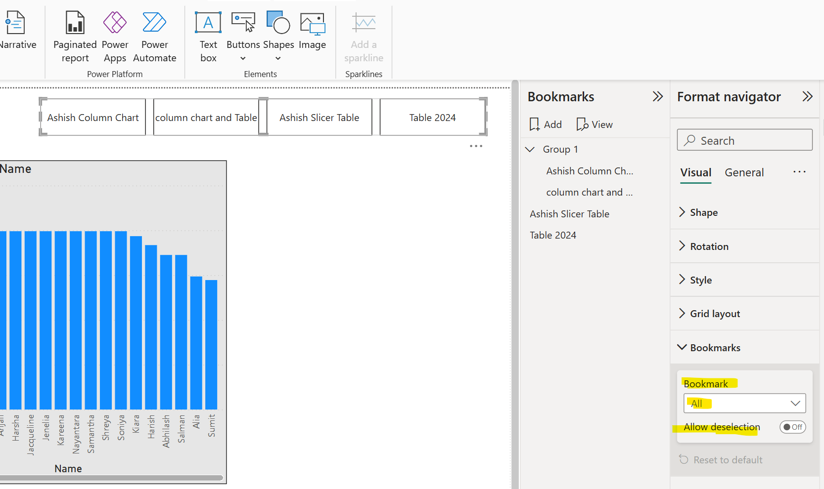 Bookmark Navigator in Power BI