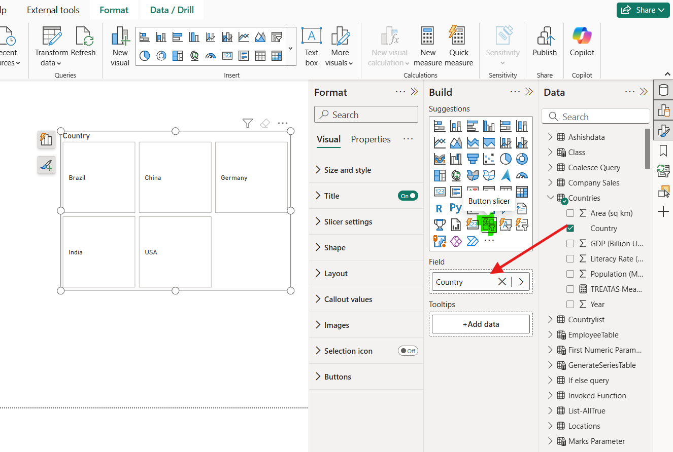 Button Slicer in Power BI