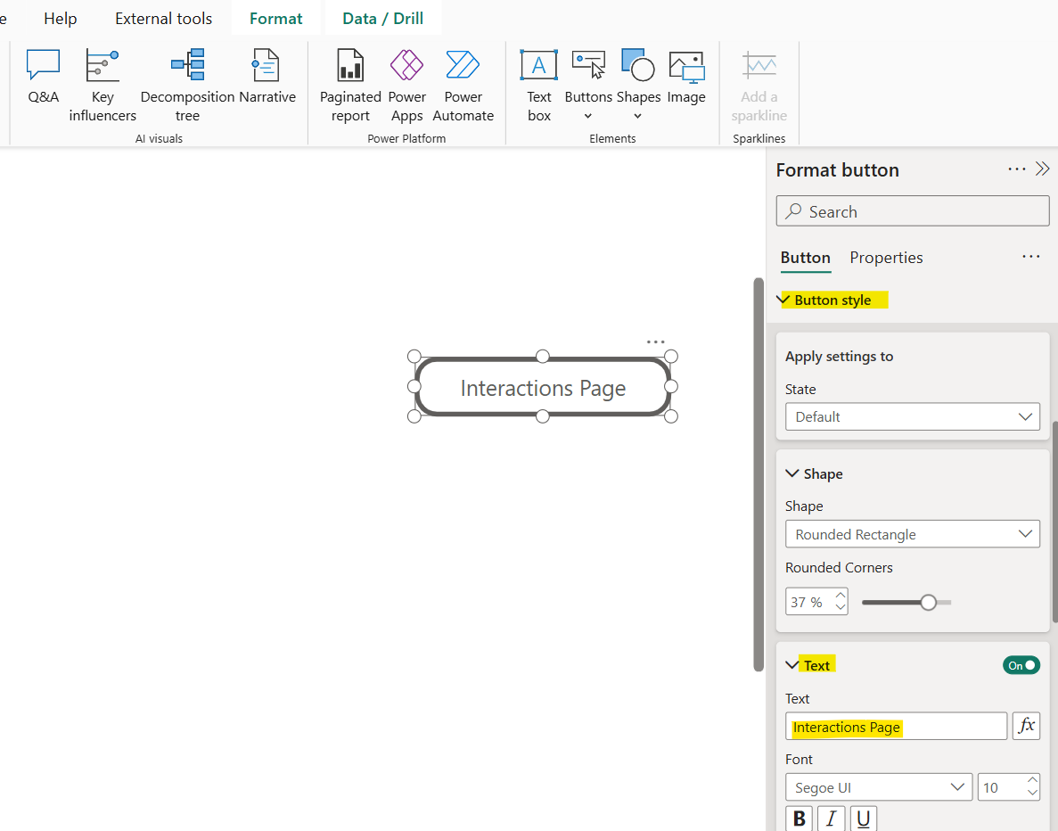 Buttons in Power BI Desktop