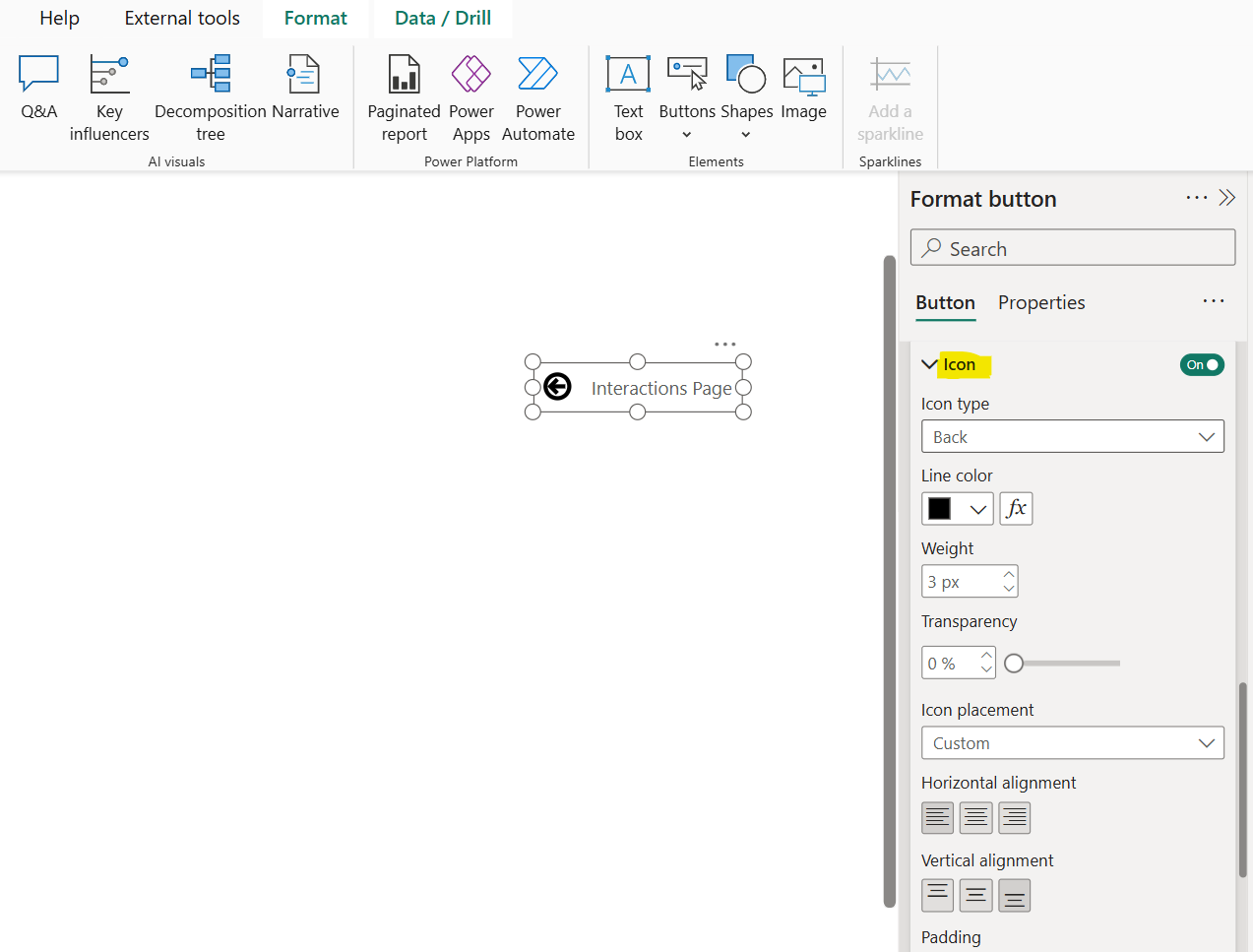 Buttons in Power BI Desktop