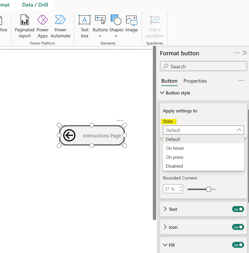 Buttons in Power BI Desktop
