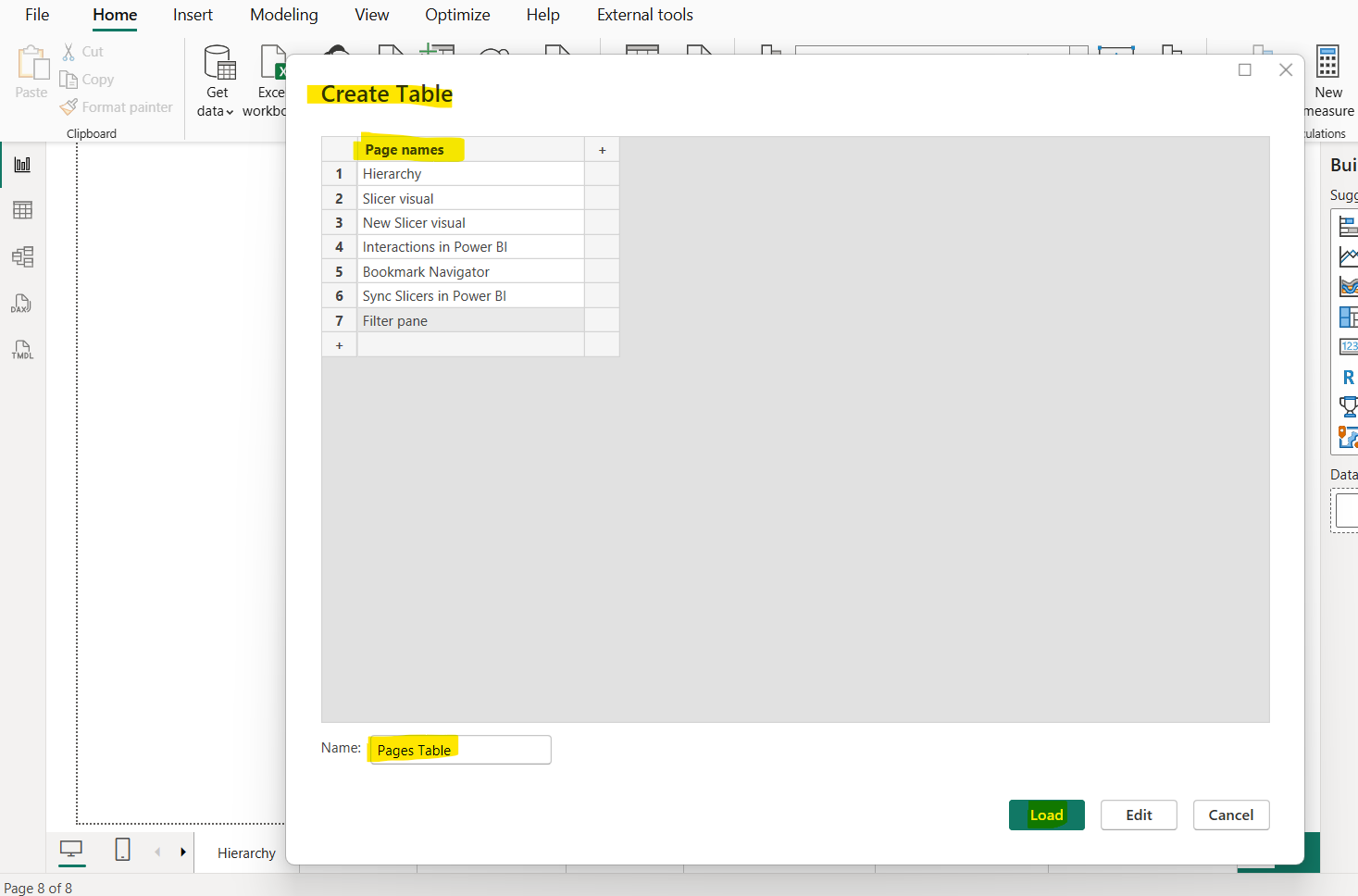 Buttons in Power BI Desktop