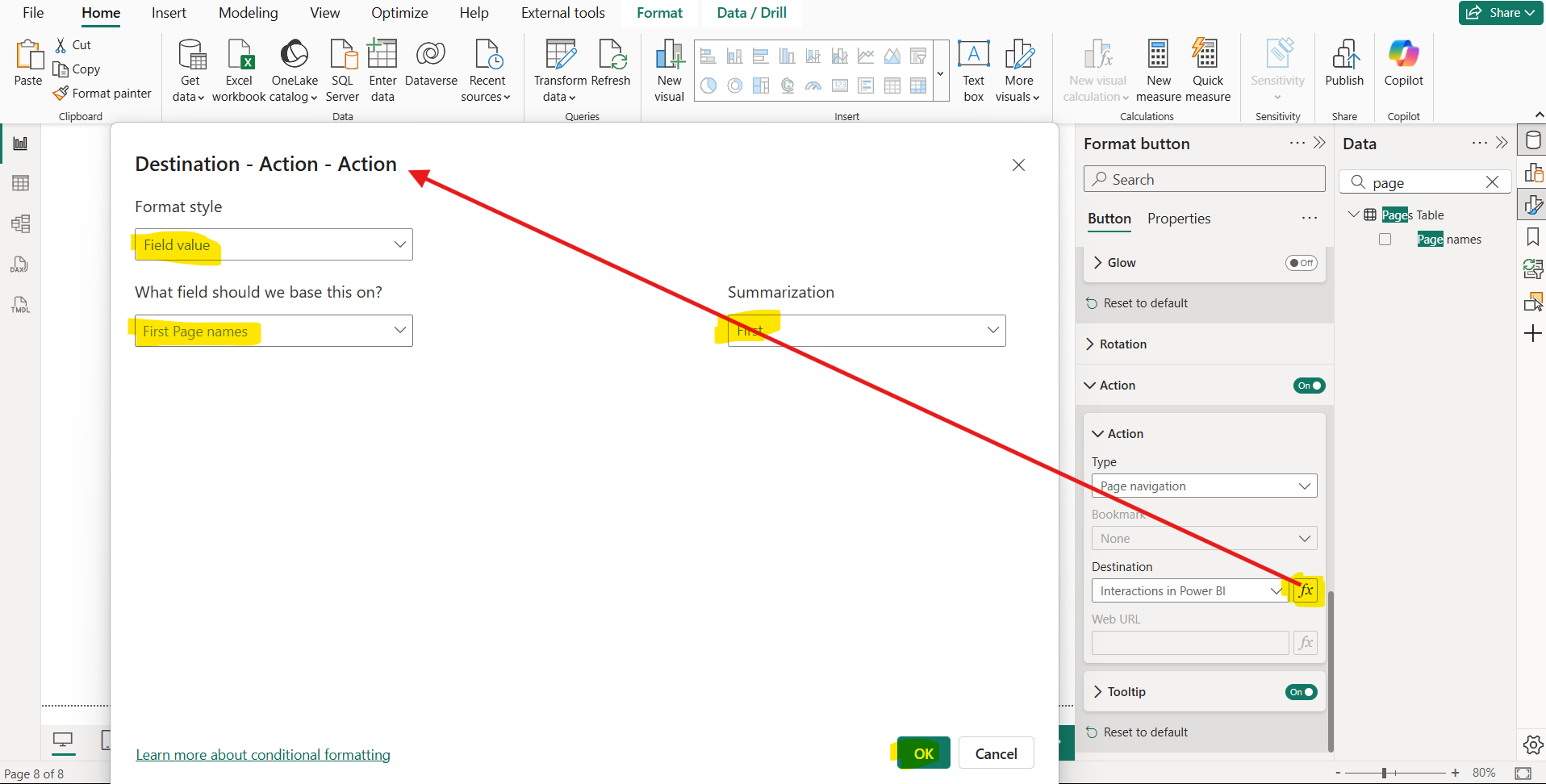 Buttons in Power BI Desktop