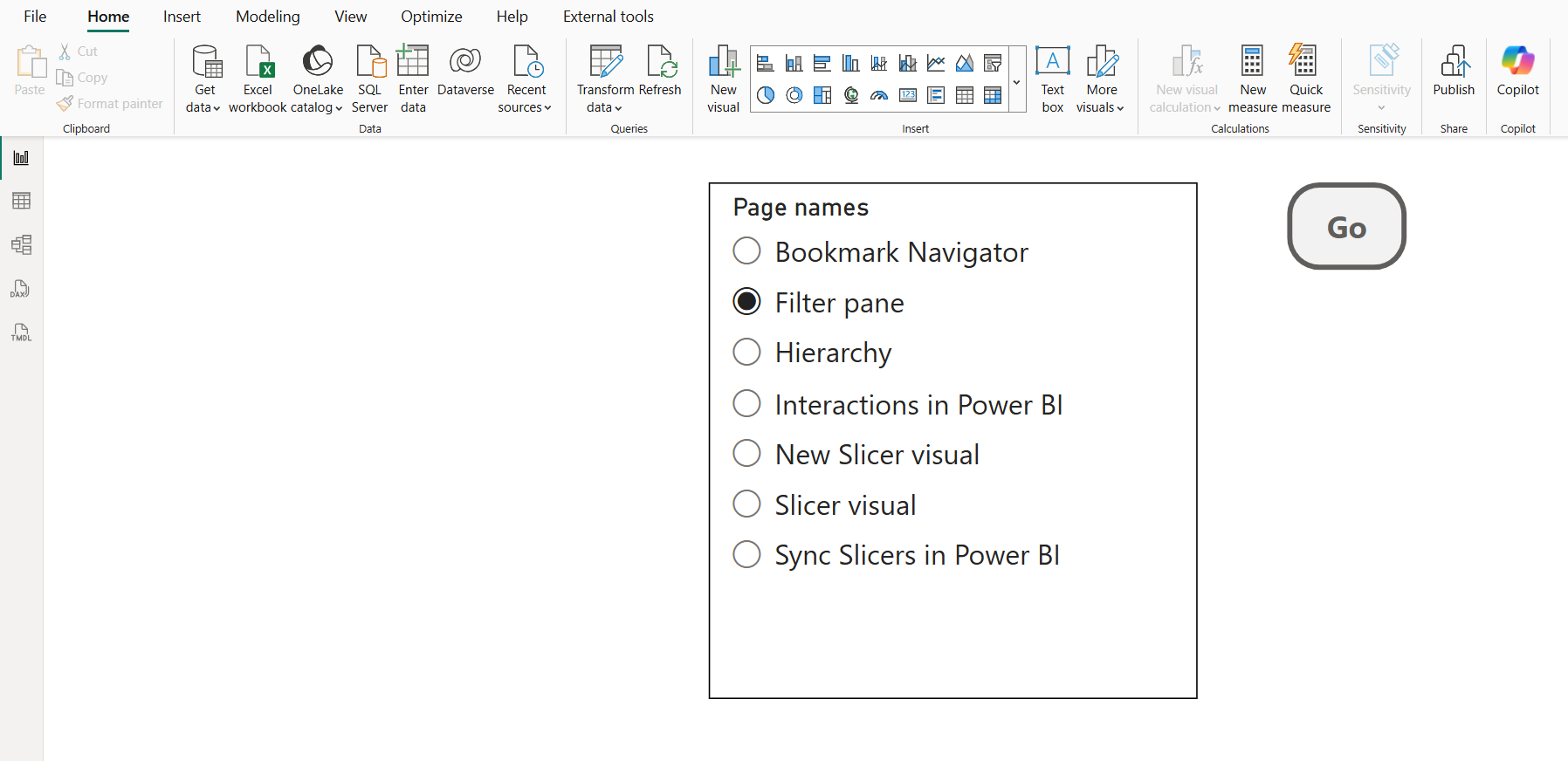 Buttons in Power BI Desktop