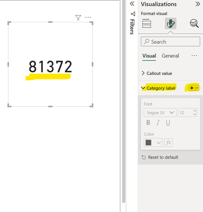 Card visualization in Power BI
