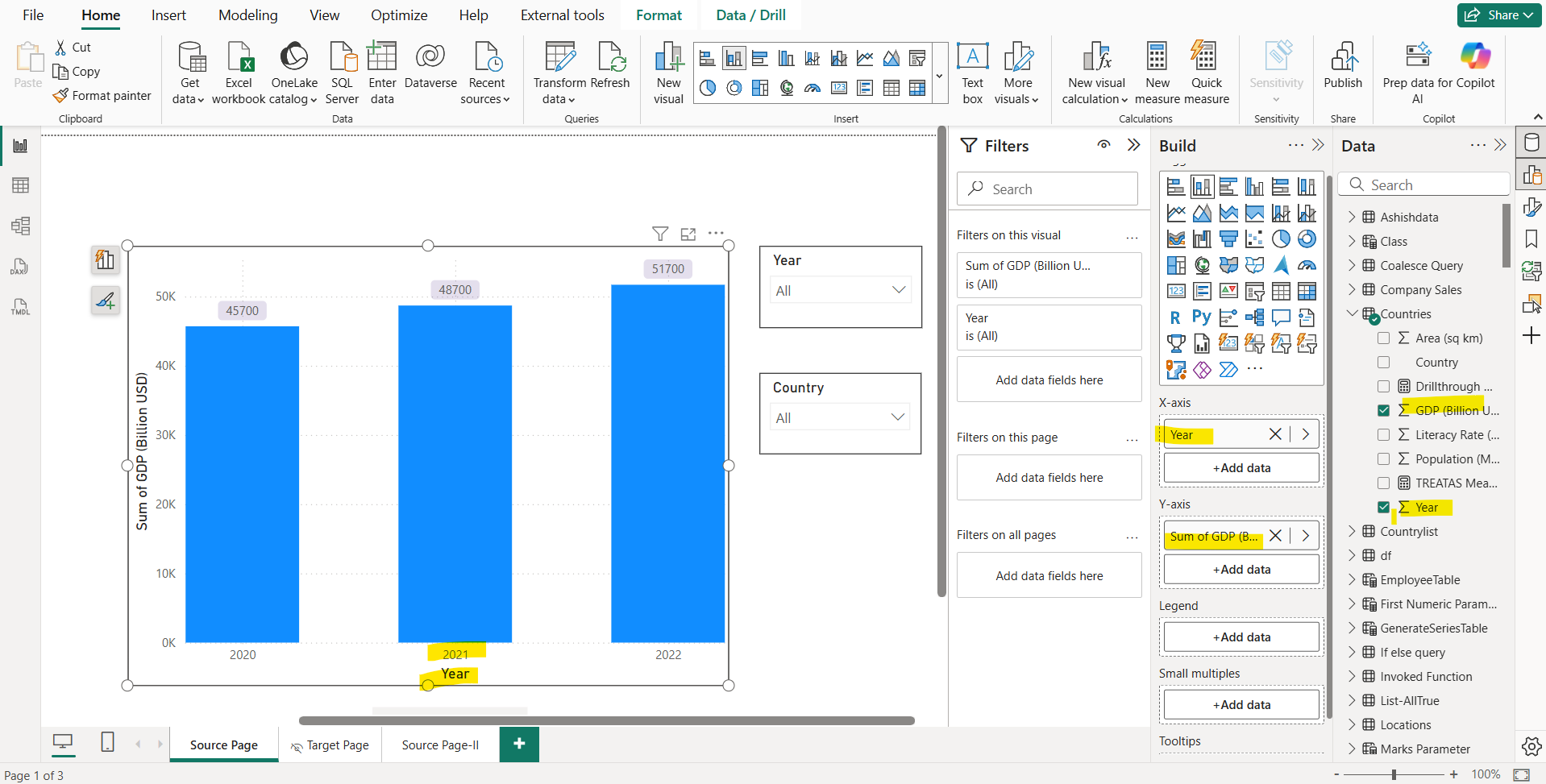 Drill up and down in Power BI