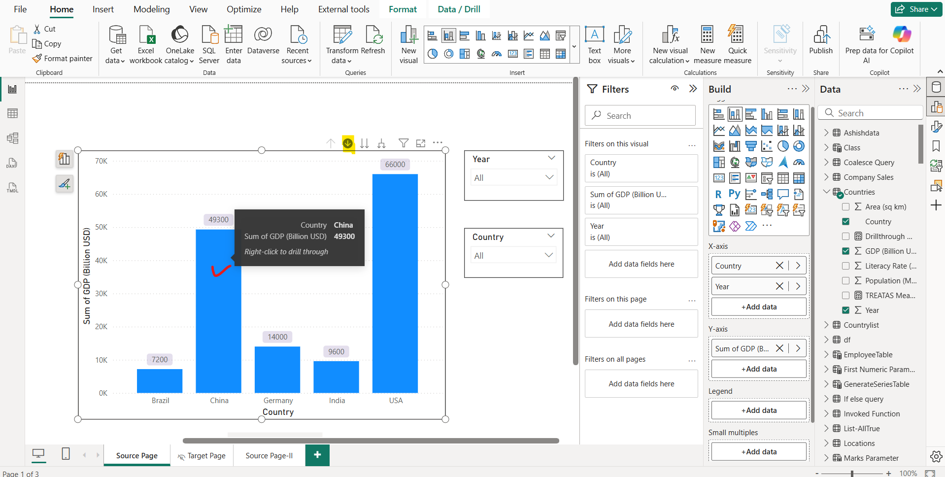 Drill up and down in Power BI