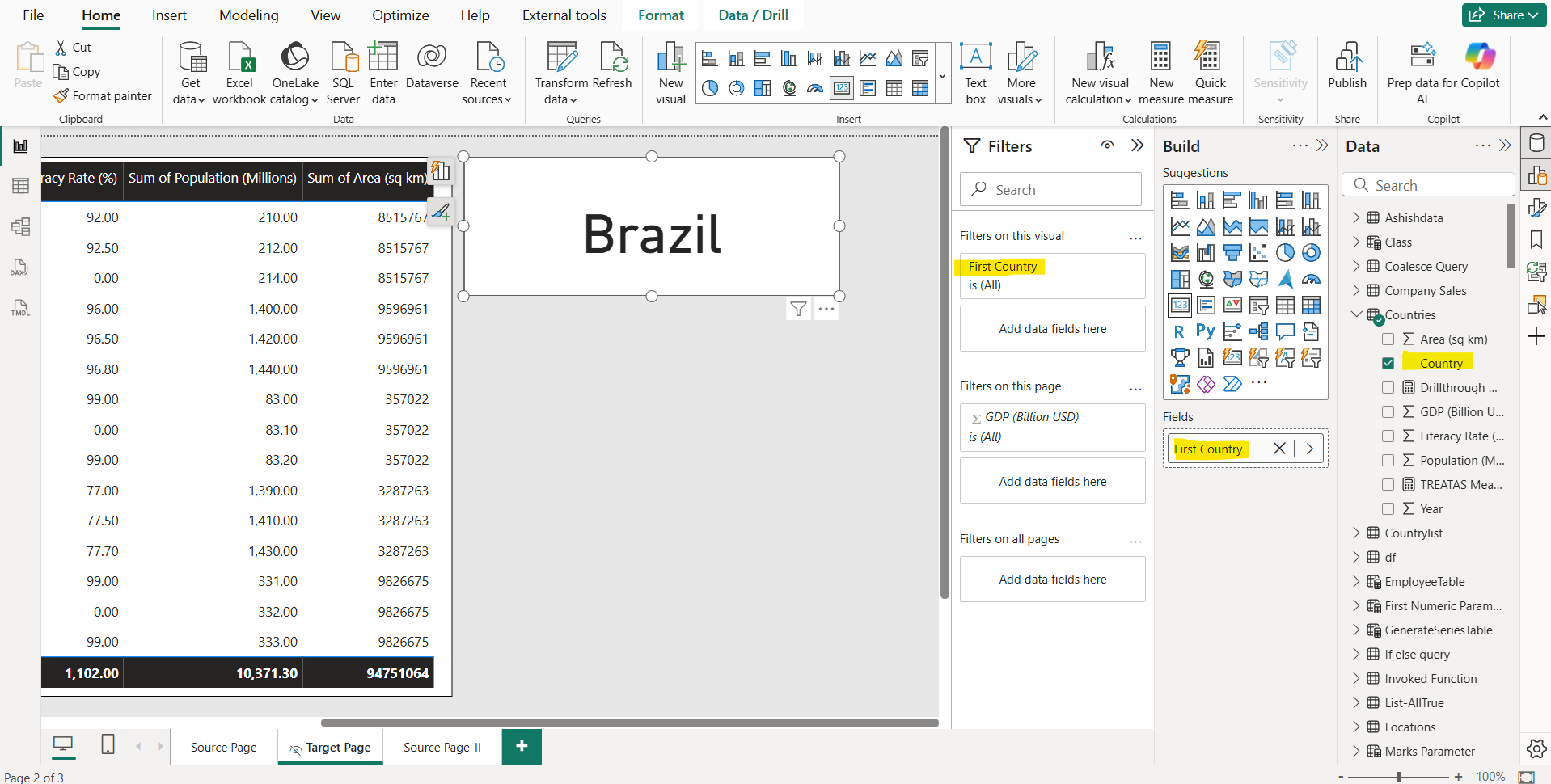 Drillthrough in Power BI Desktop