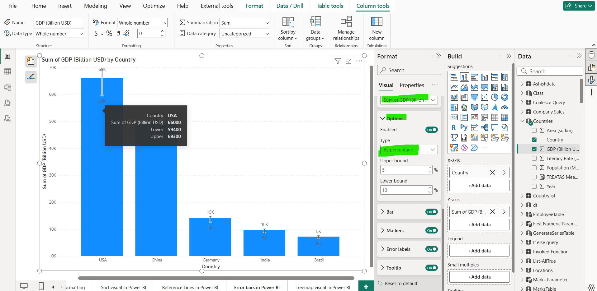 Error bars in Power BI