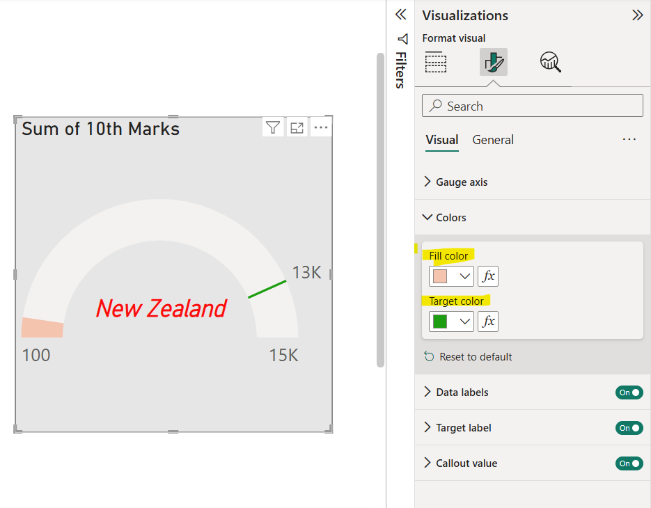 Gauge chart in Power BI