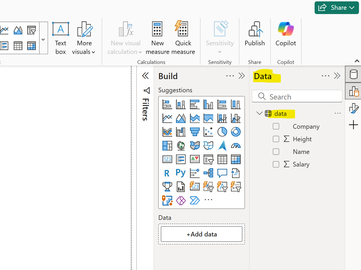 Get data from CSV file in Power BI