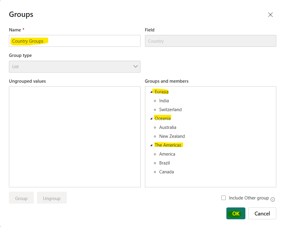 Grouping and Binning in Power BI