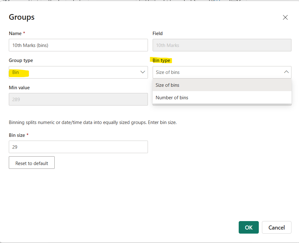 Grouping and Binning in Power BI