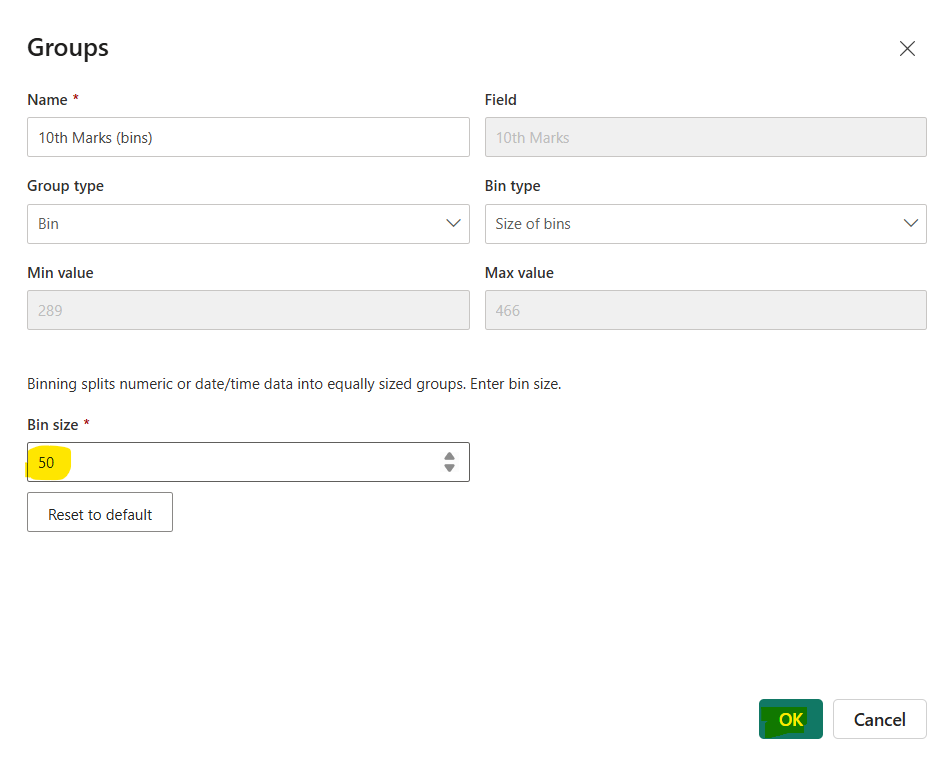 Grouping and Binning in Power BI