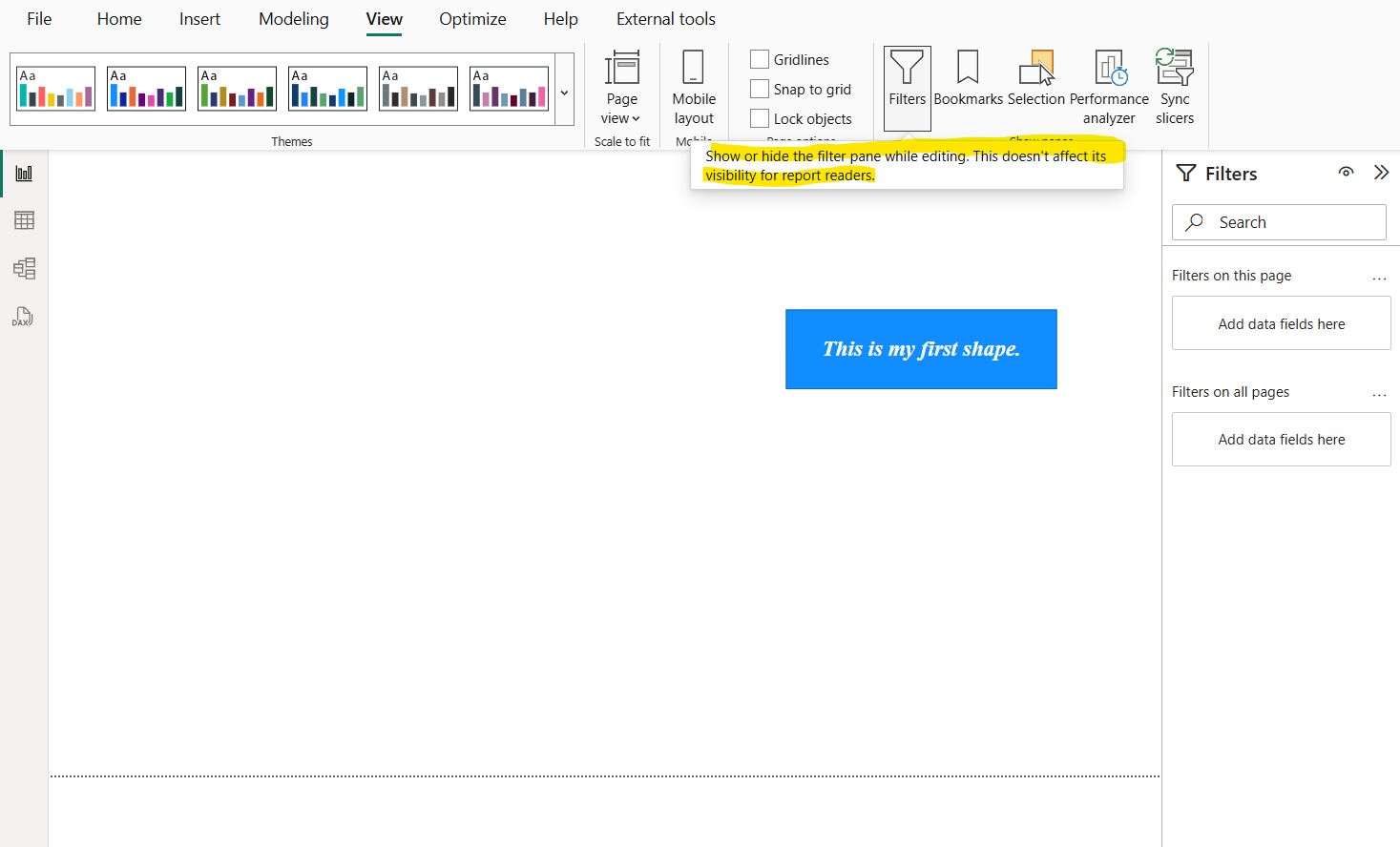 Filters Pane in the Power BI