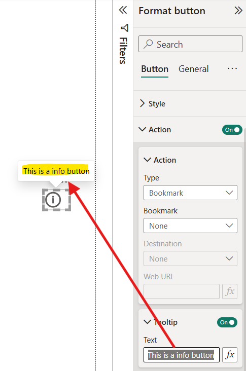 Information icon in Power BI