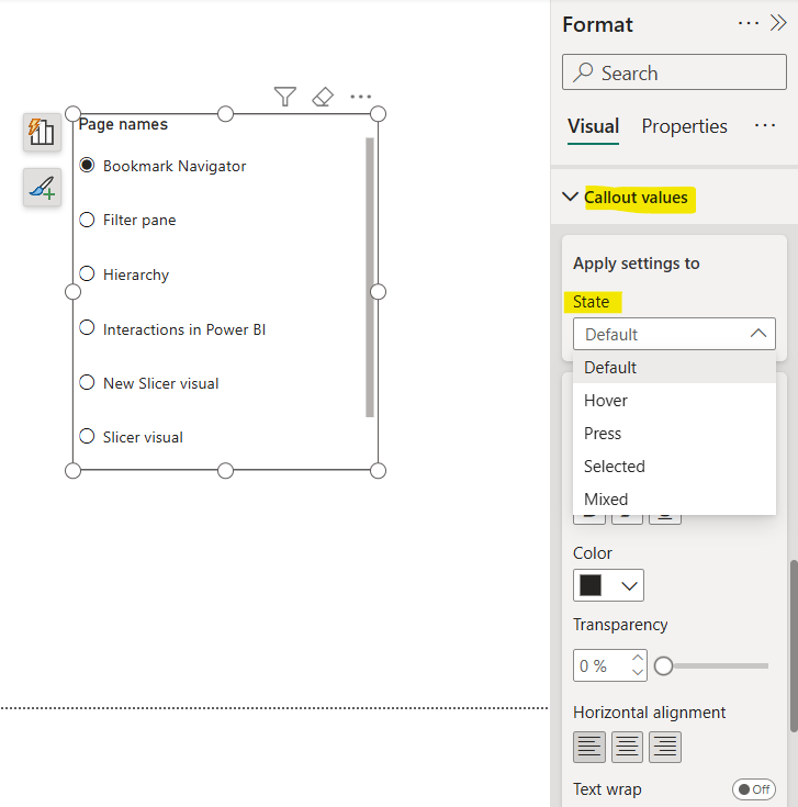 List Slicer in Power BI