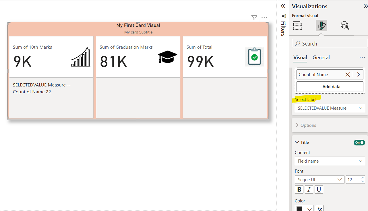 New Card visualization in Power BI