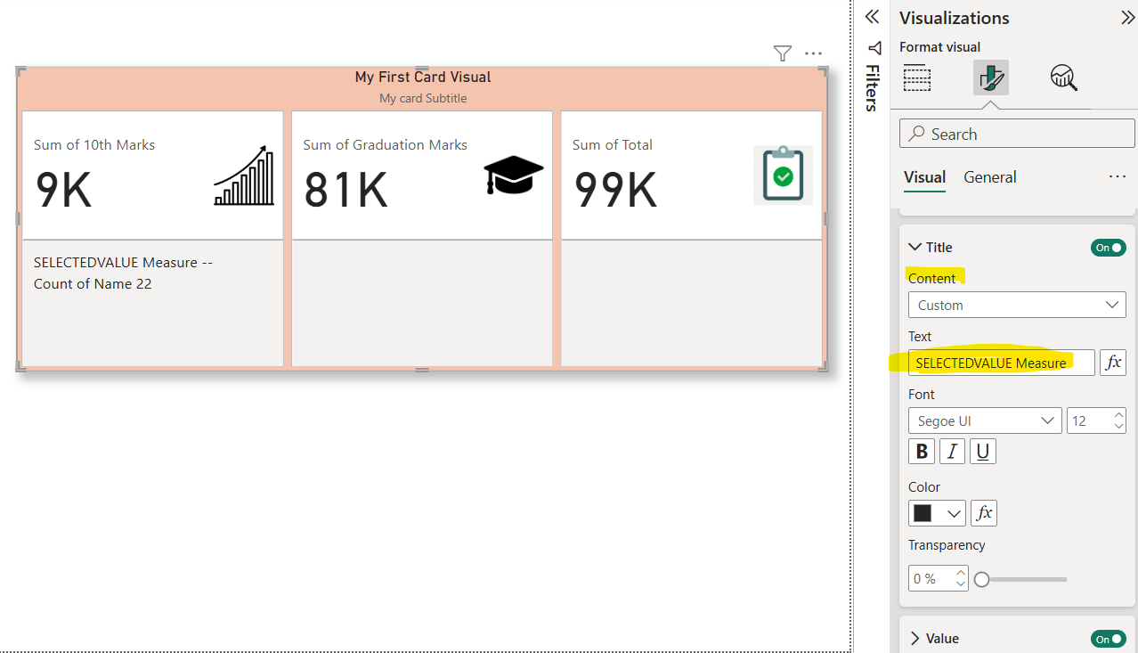 New Card visualization in Power BI