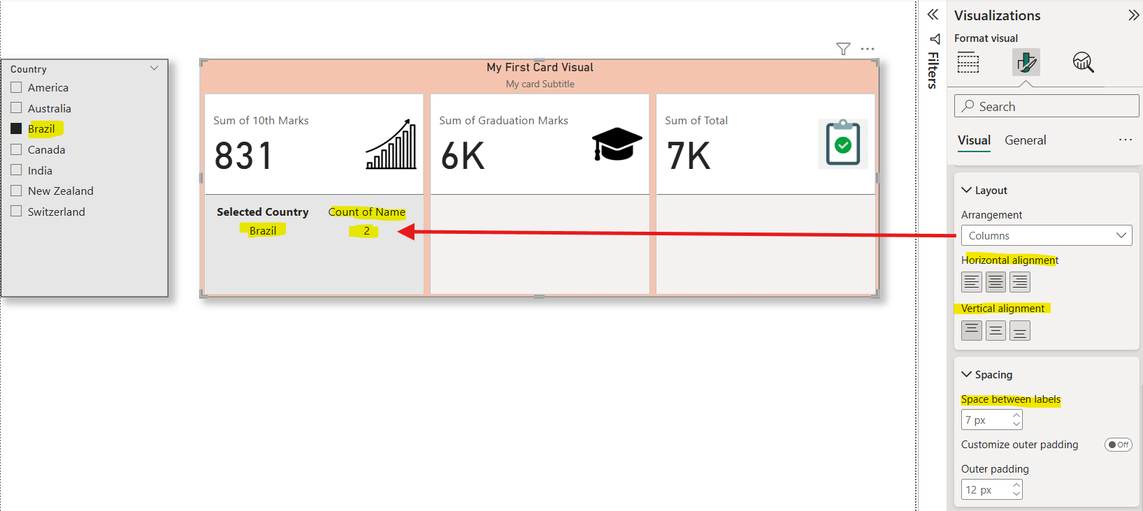New Card visualization in Power BI