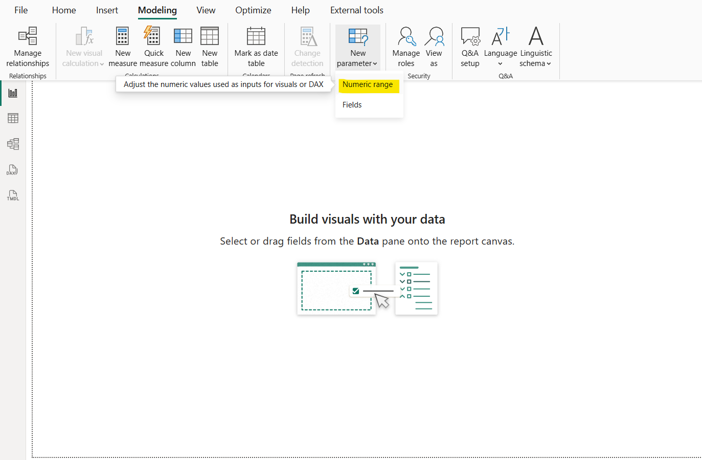 Numeric range parameters in Power BI