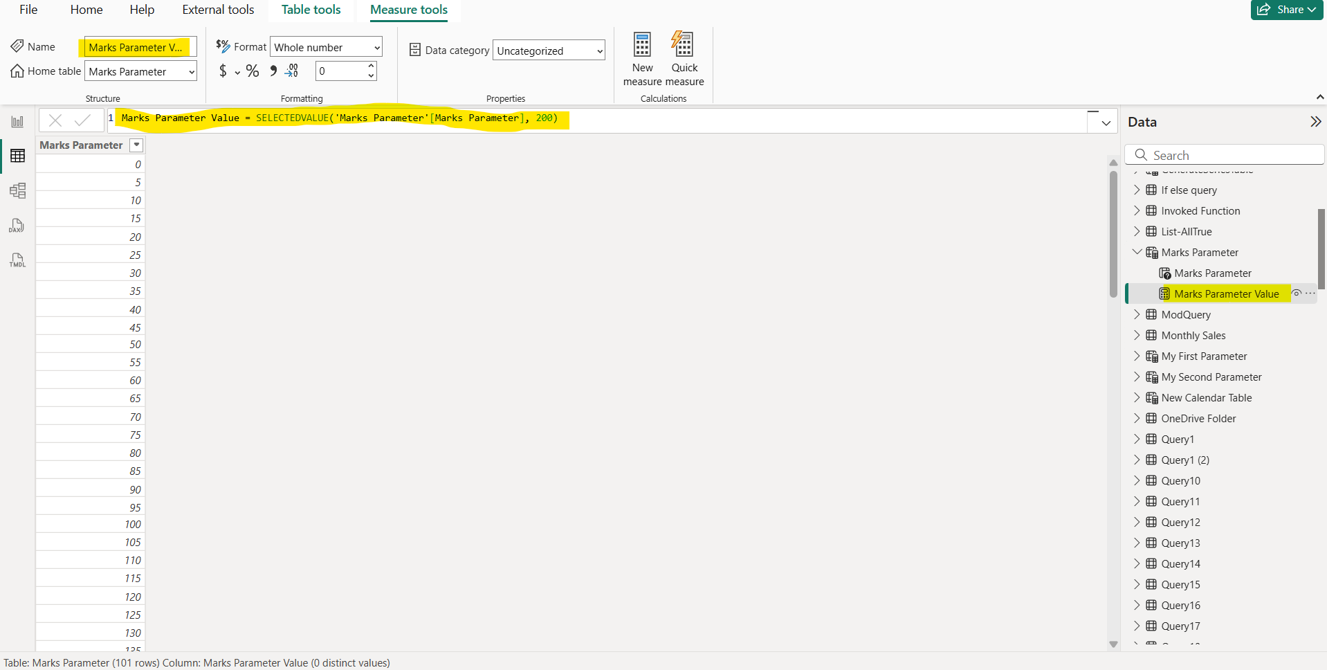 Numeric range parameters in Power BI