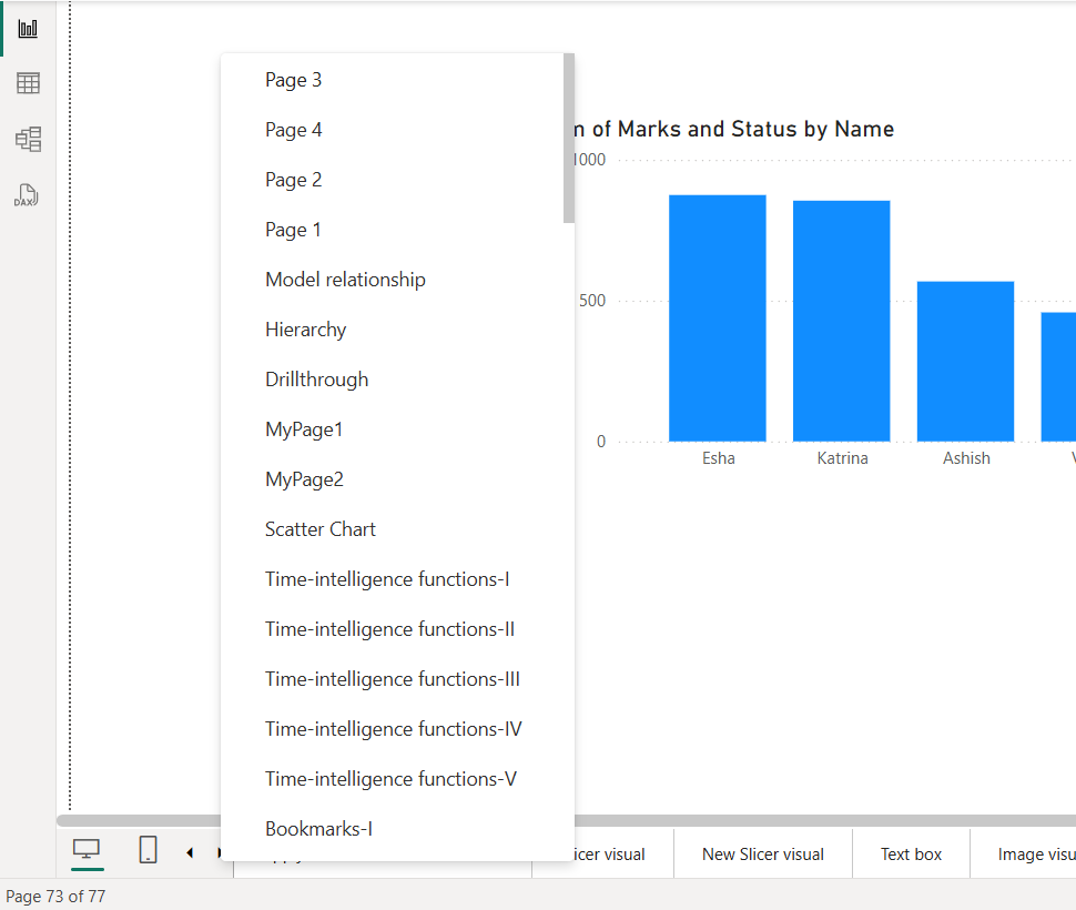 Report Page in Power BI Report Page in Power BI
