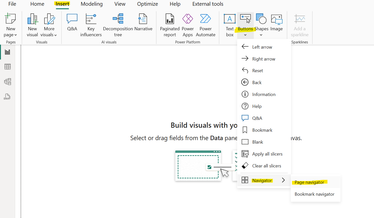 Page Navigator in Power BI Page Navigator in Power BI
